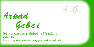 arpad gebei business card